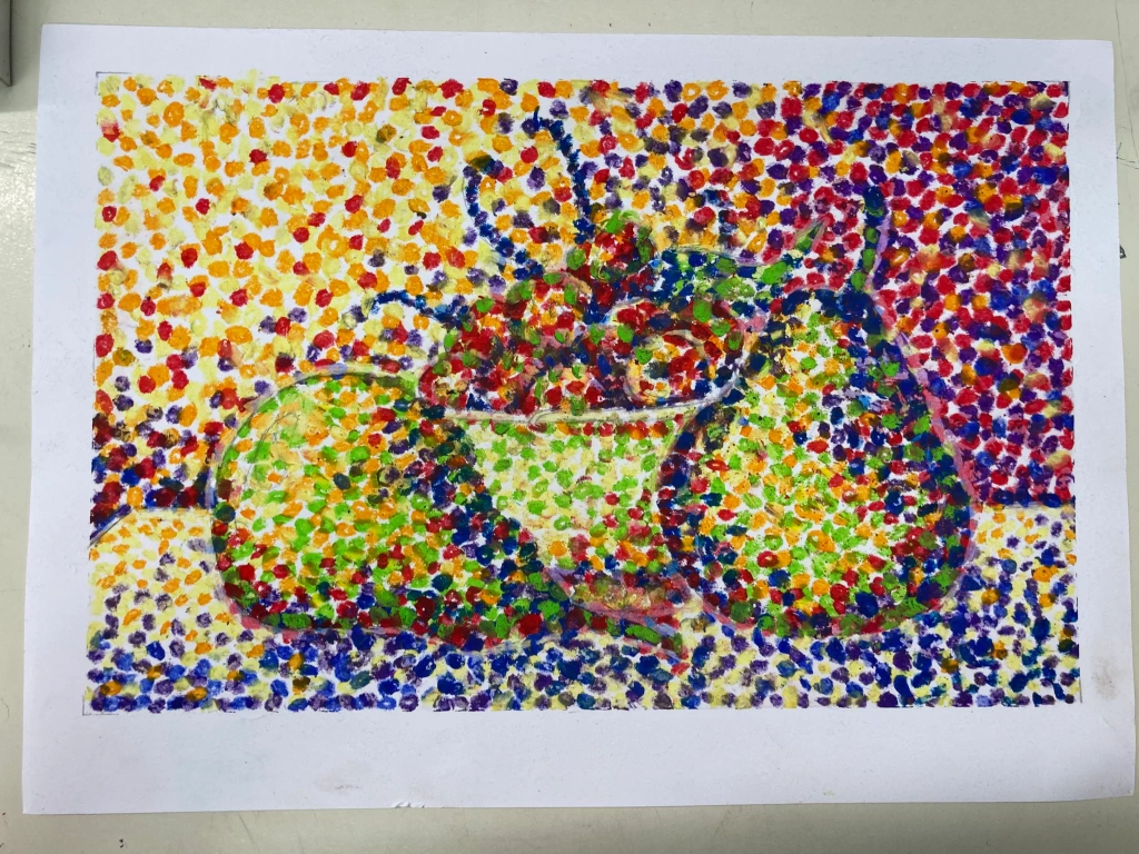 crayon pointillism